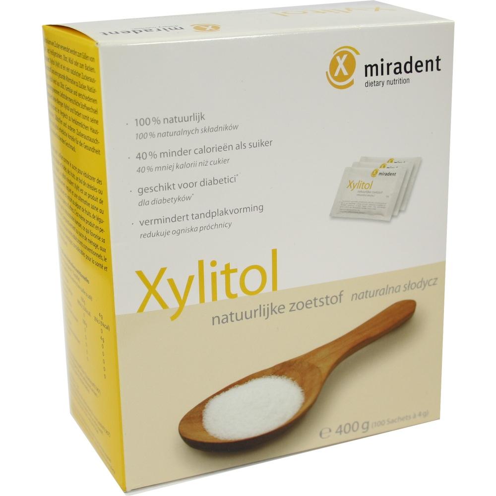 MIRADENT Xylitol Zuckerersatz Pulver Sachets