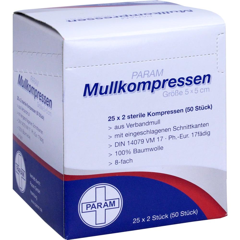 MULLKOMPRESSEN 5x5 cm steril 8fach