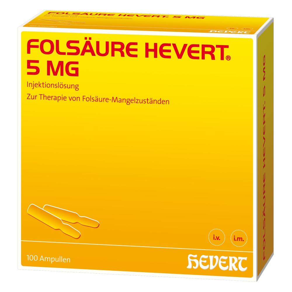 FOLSÄURE HEVERT 5 mg Ampullen
