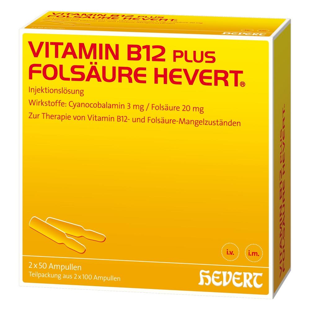 VITAMIN B12 PLUS Folsäure Hevert a 2 ml Ampullen