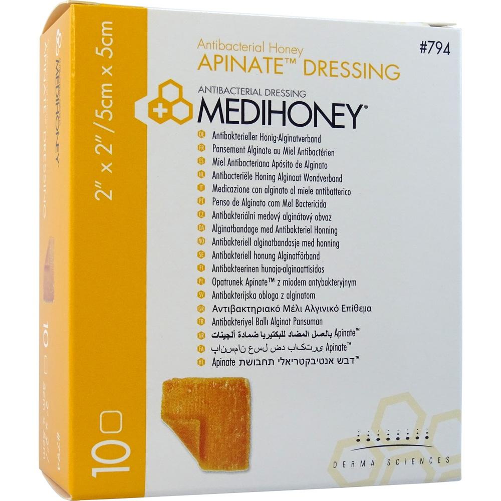 MEDIHONEY Apinate med.Honig Alginatverband 5x5 cm