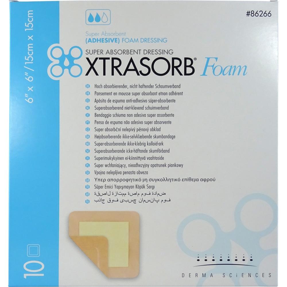 XTRASORB Foam Schaumverband 15x15 cm haftend