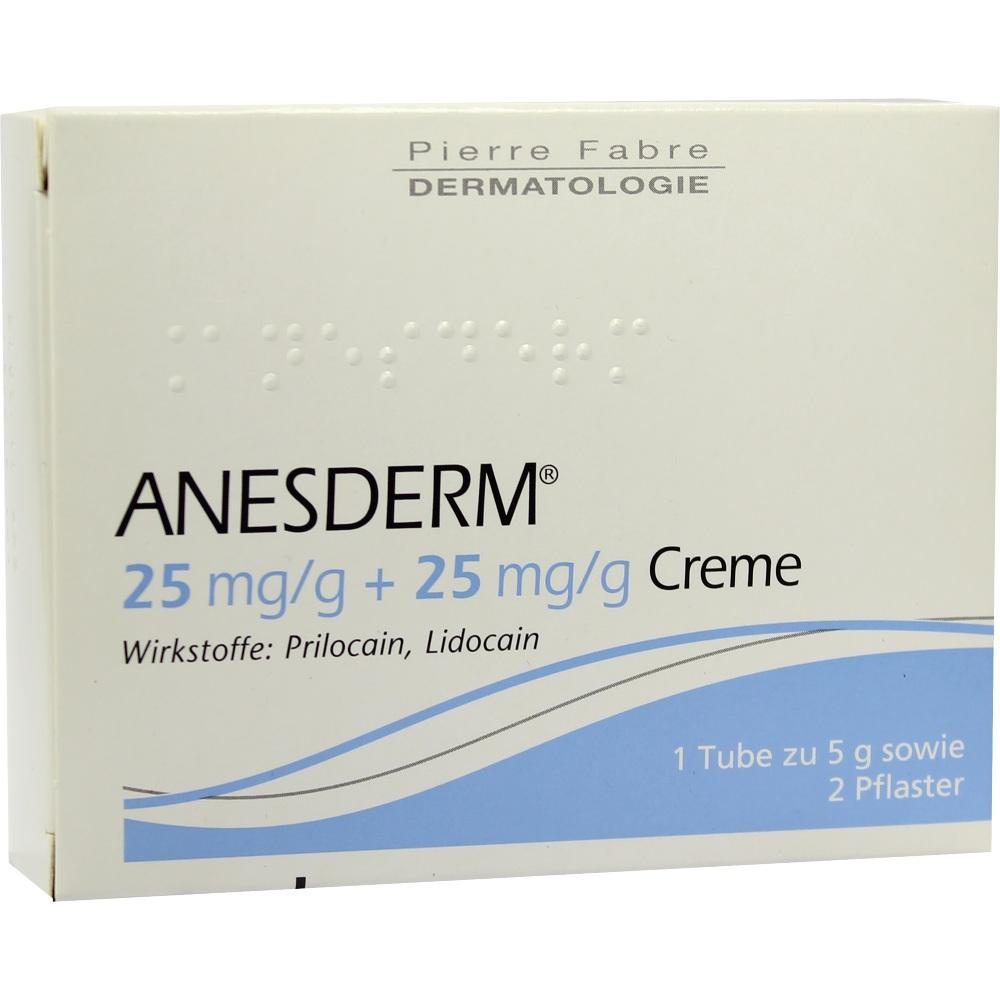 ANESDERM 25 mg/g + 25 mg/g Creme + 2 Pflaster
