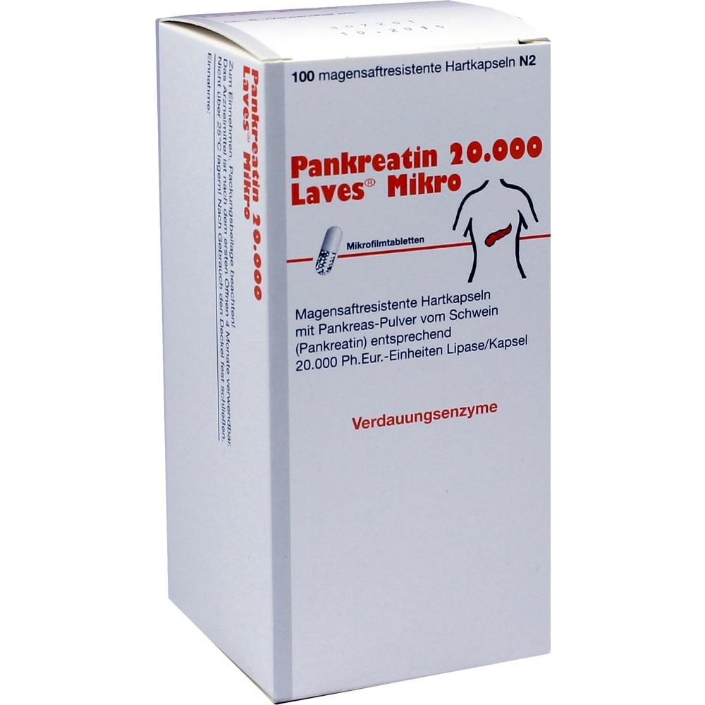 PANKREATIN 20.000 Laves Mikro magensaftr.Hartkaps.