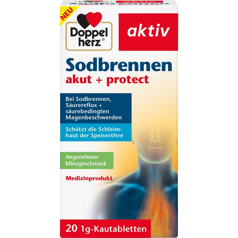 DOPPELHERZ Sodbrennen akut+protect Kautabletten